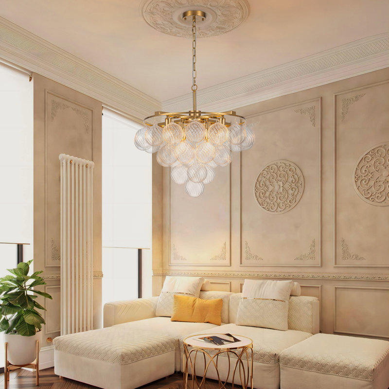 Mercer41 Yader 8 - Light Dimmable Tiered Bubble Chandelier with